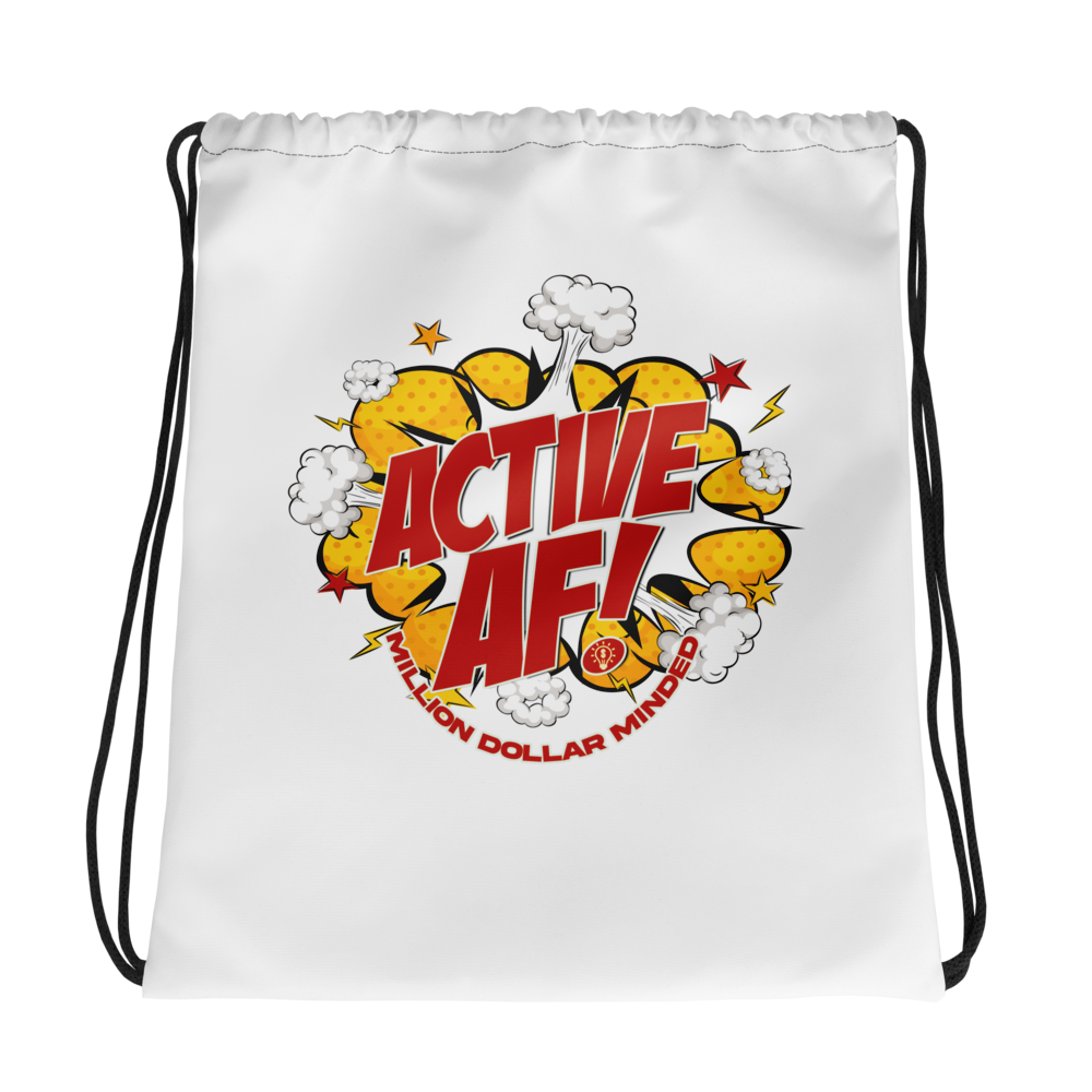 Active AF Animated Drawstring bag