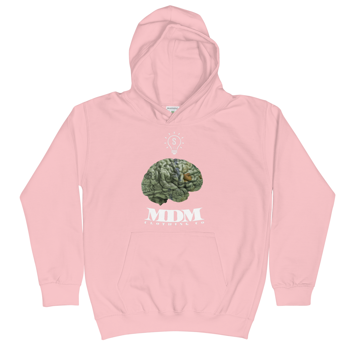 MDM Money On My Mind White Text Kid's Hoodie