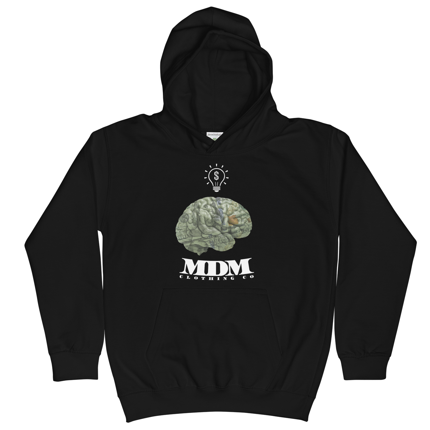 MDM Money On My Mind White Text Kid's Hoodie