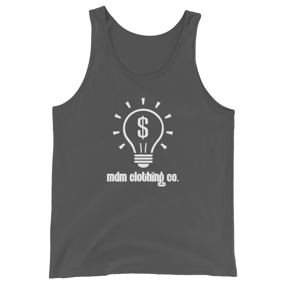MDM Clothing Co. White Text Tank Top