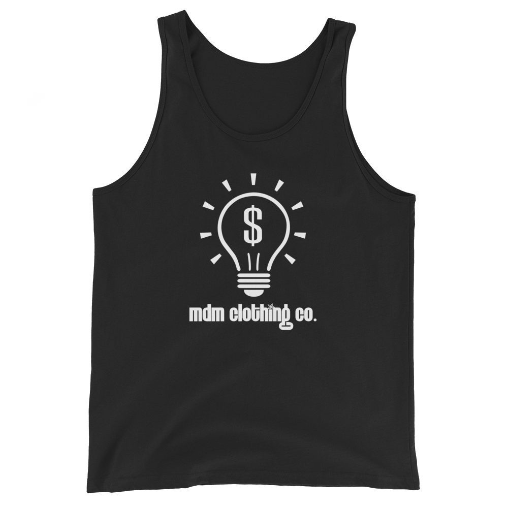 MDM Clothing Co. White Text Tank Top