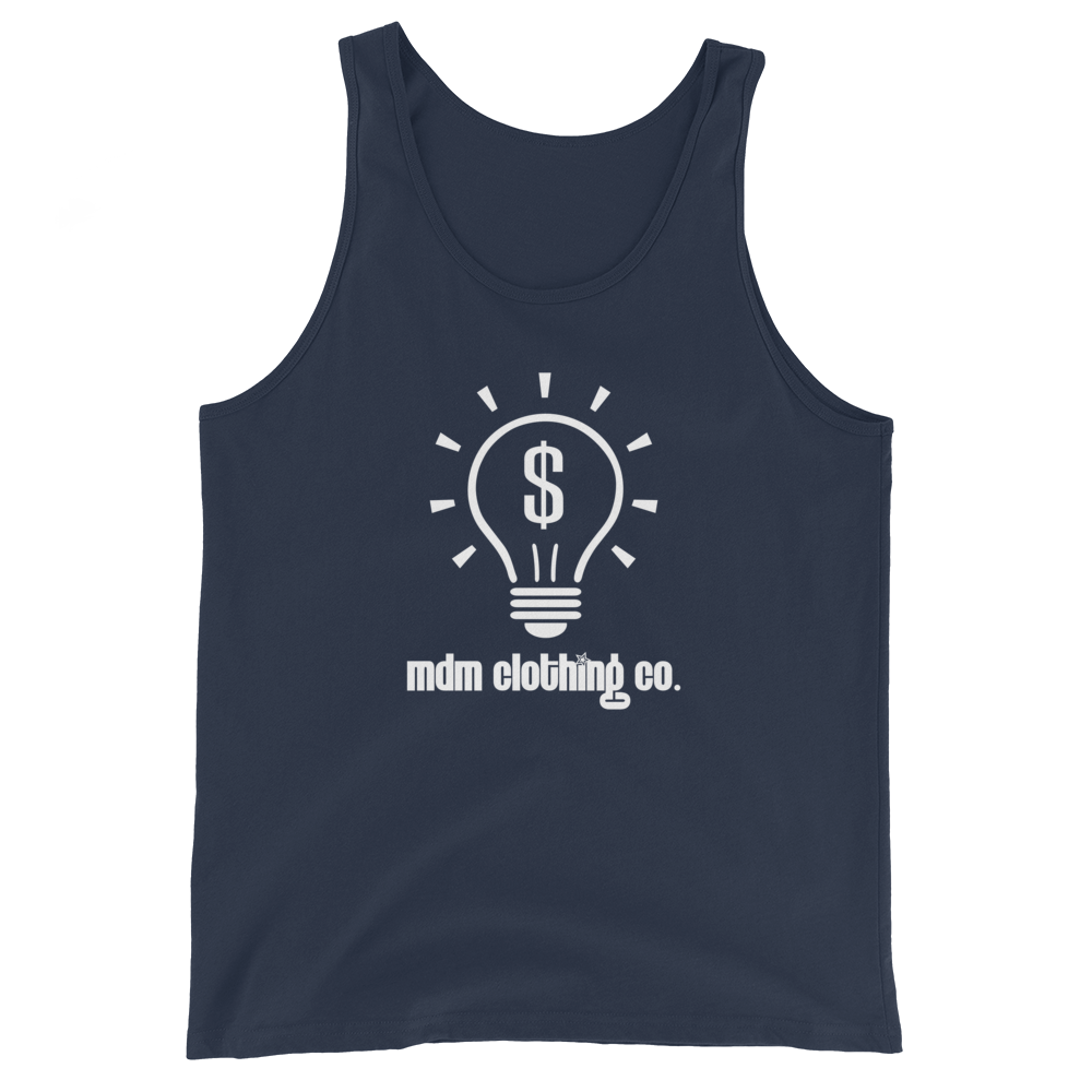 MDM Clothing Co. White Text Tank Top