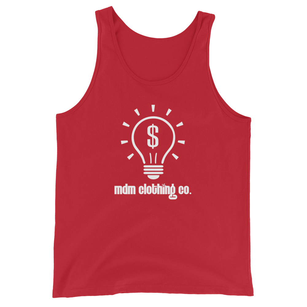 MDM Clothing Co. White Text Tank Top