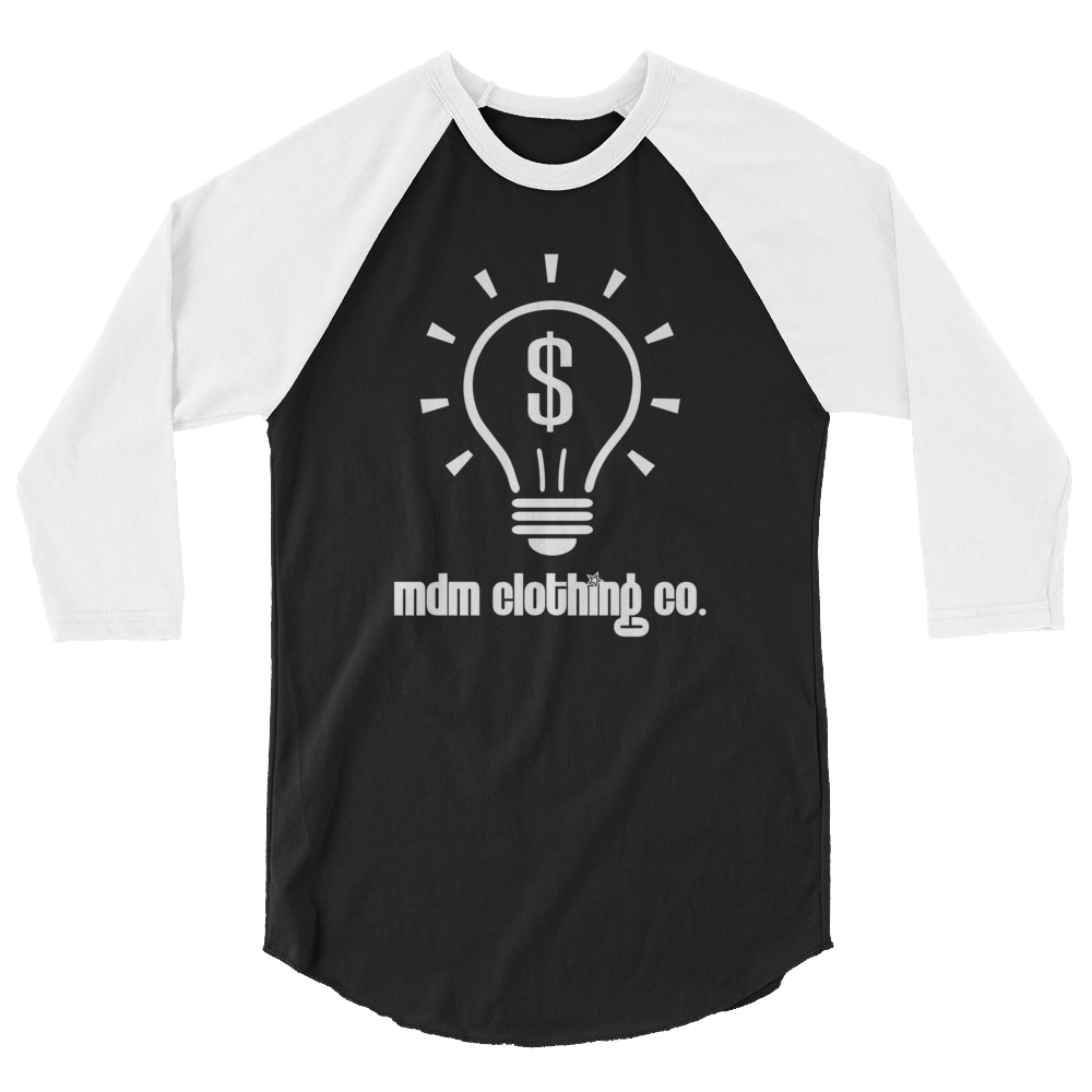 MDM Clothing Co. White Text 3/4 Sleeve Shirt