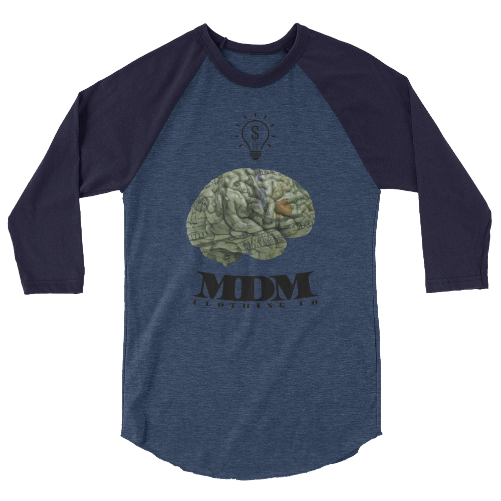 MDM Money On My Mind Black Text 3/4 Sleeve Shirt