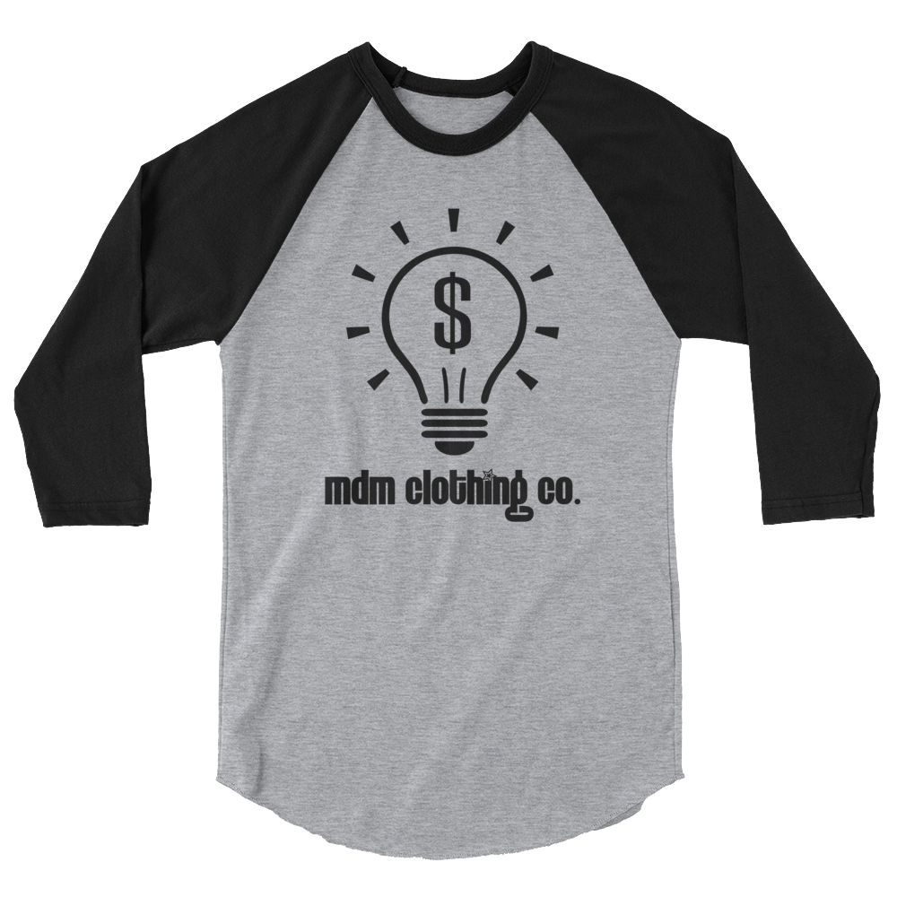 MDM Clothing Co. Black Text 3/4 Sleeve Shirt