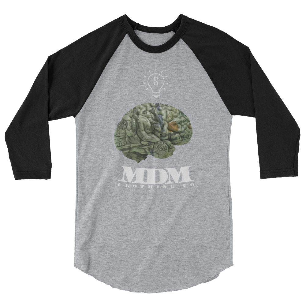 MDM Money On My Mind White Text 3/4 Sleeve Shirt