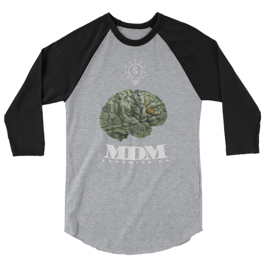 MDM Money On My Mind White Text 3/4 Sleeve Shirt