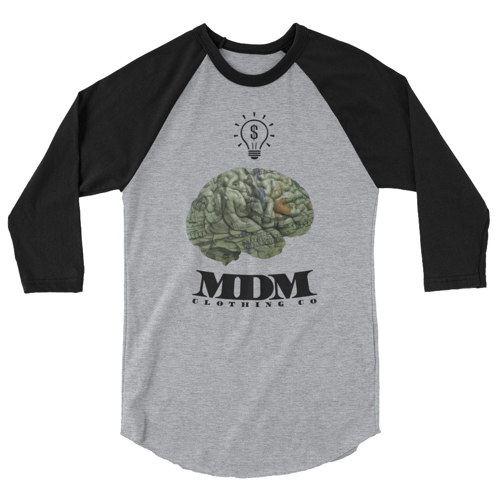 MDM Money On My Mind Black Text 3/4 Sleeve Shirt