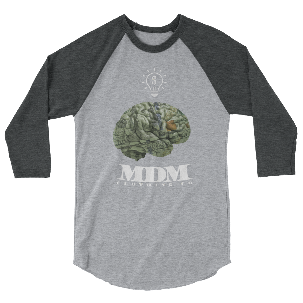 MDM Money On My Mind White Text 3/4 Sleeve Shirt