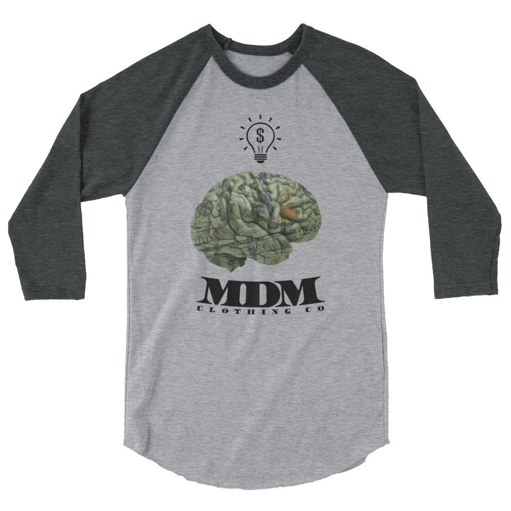 MDM Money On My Mind Black Text 3/4 Sleeve Shirt