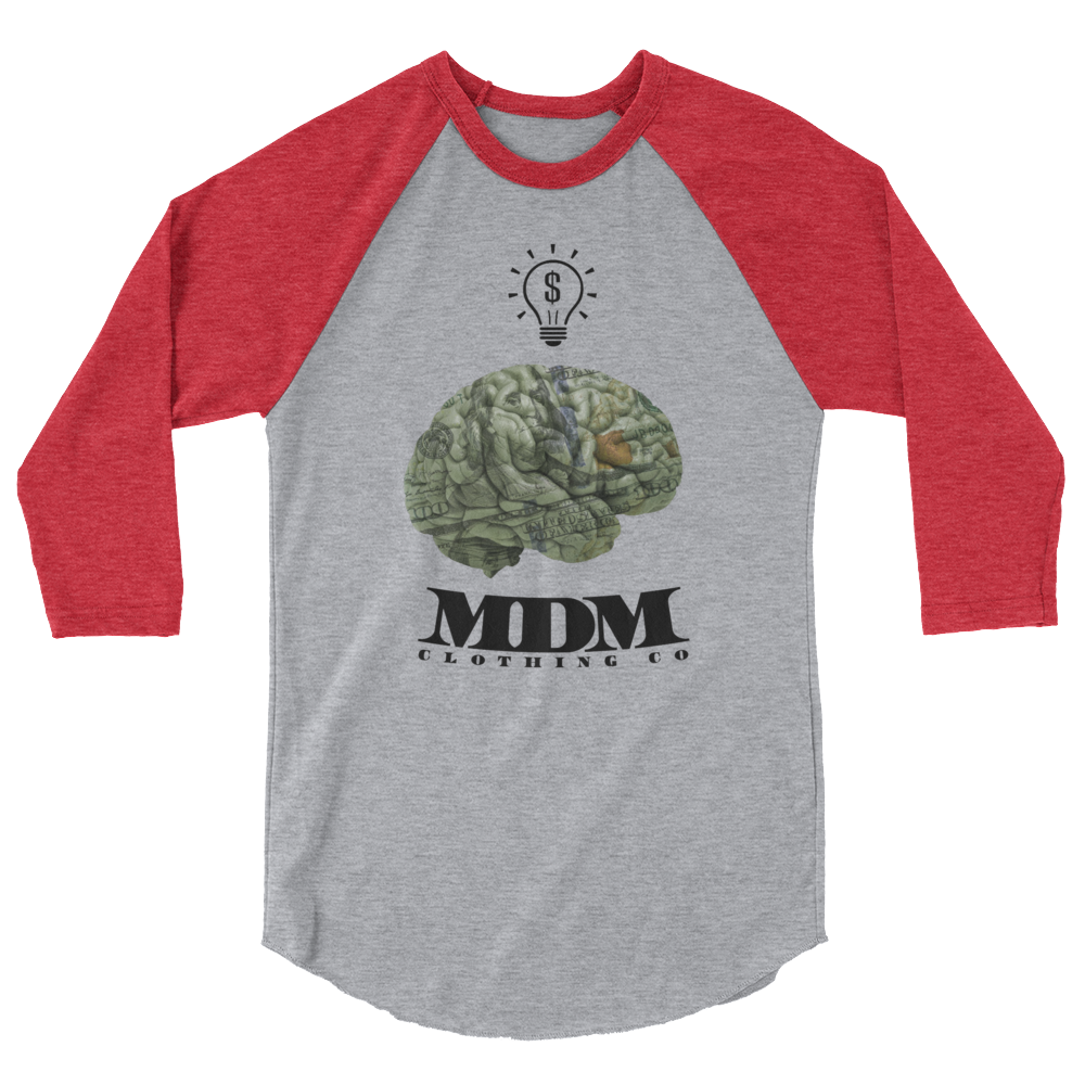 MDM Money On My Mind Black Text 3/4 Sleeve Shirt