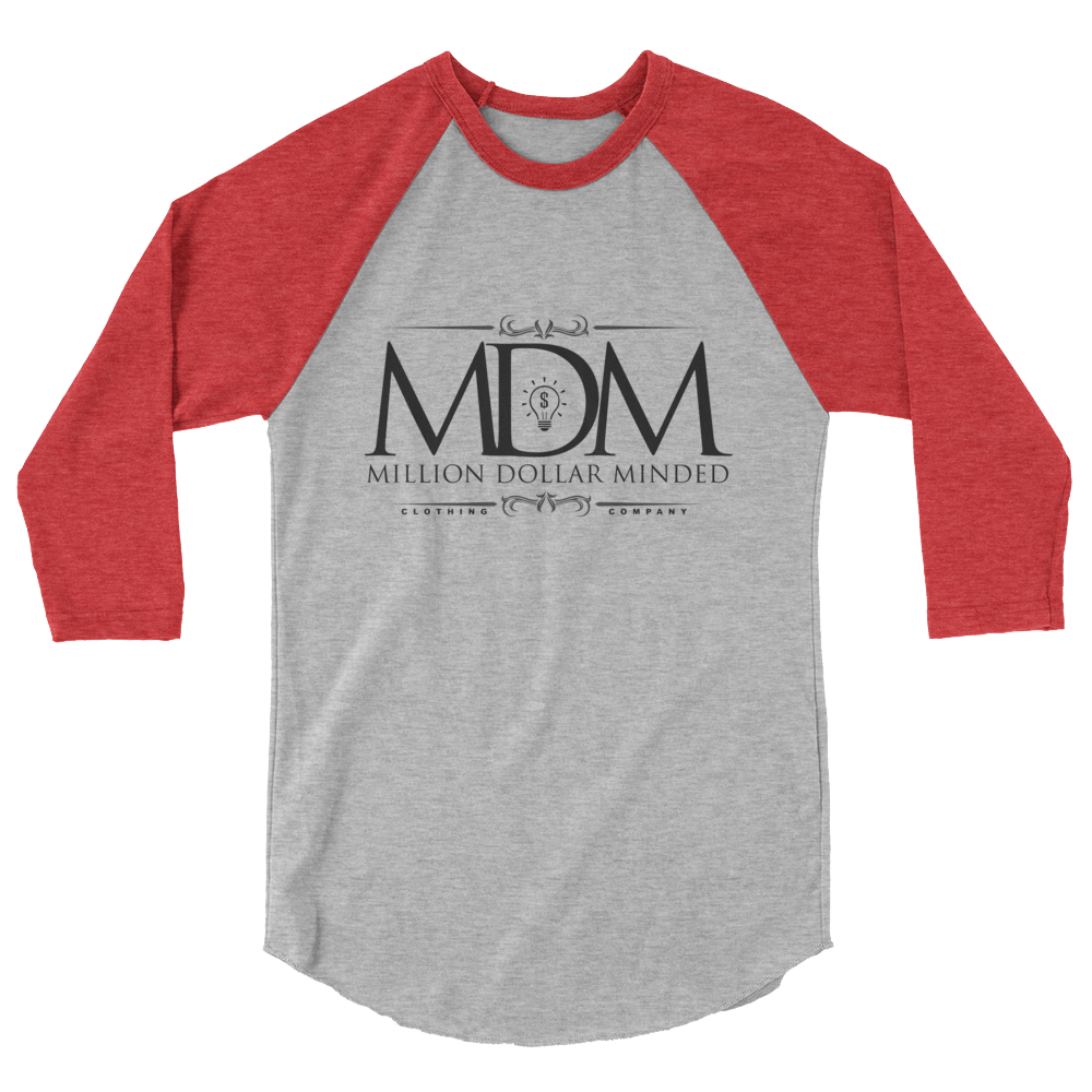 MDM Classy Black Text 3/4 Sleeve Shirt