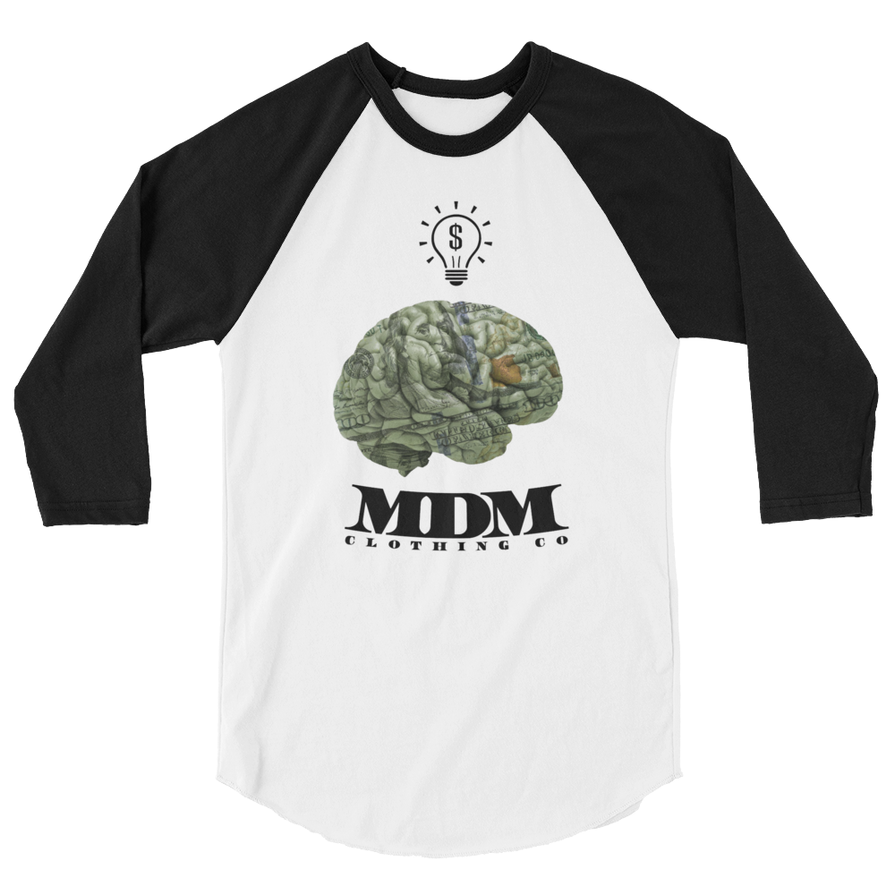 MDM Money On My Mind Black Text 3/4 Sleeve Shirt