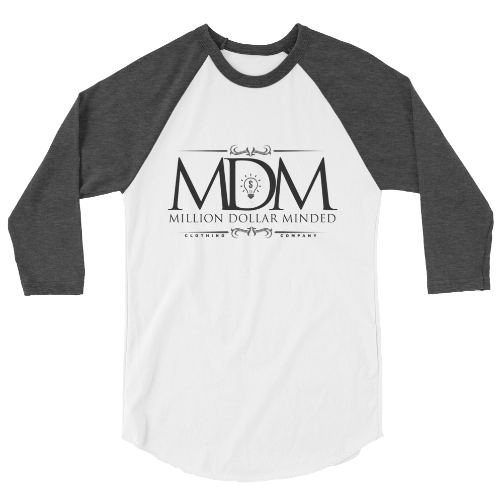 MDM Classy Black Text 3/4 Sleeve Shirt