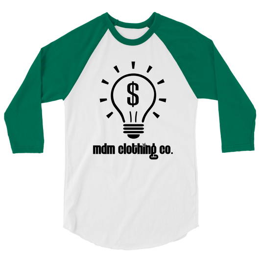 MDM Clothing Co. Black Text 3/4 Sleeve Shirt