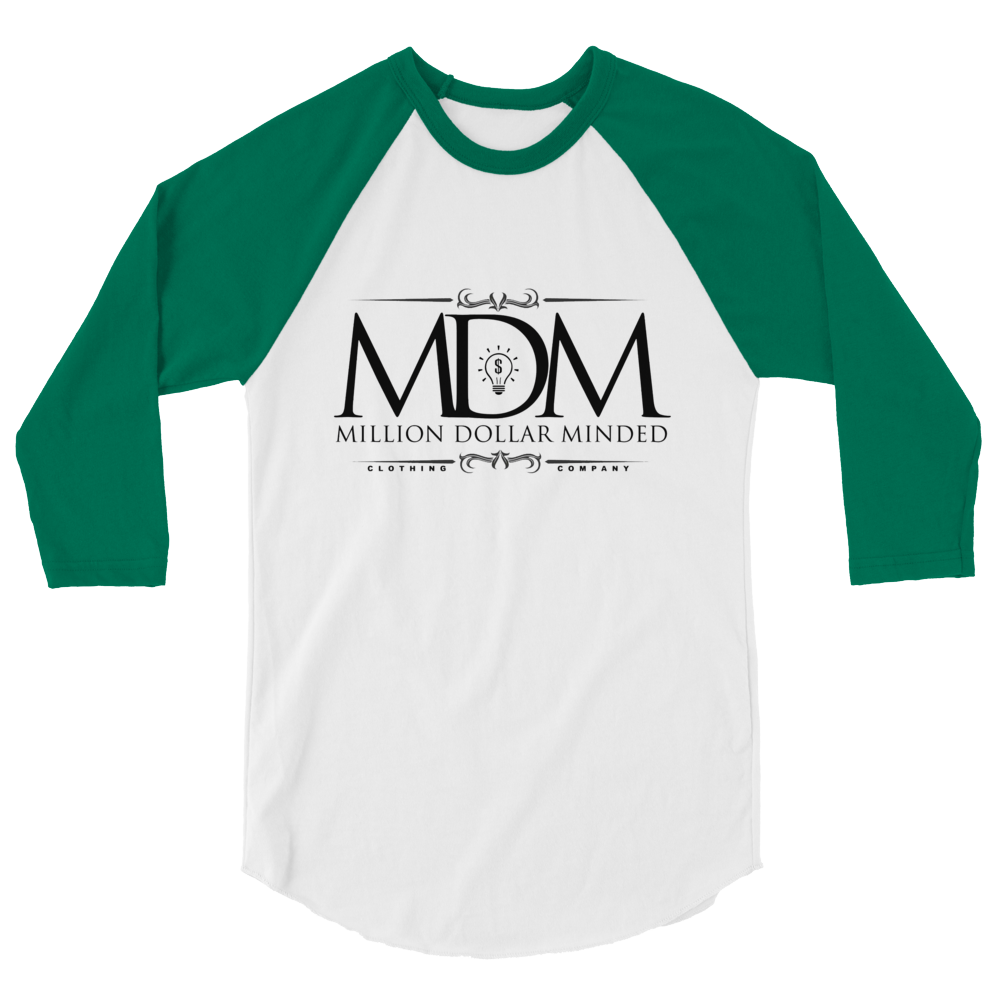 MDM Classy Black Text 3/4 Sleeve Shirt