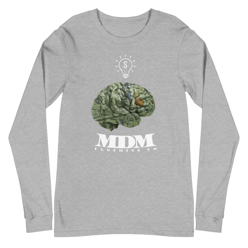 MDM Money On My Mind White Text Long Sleeve Tee