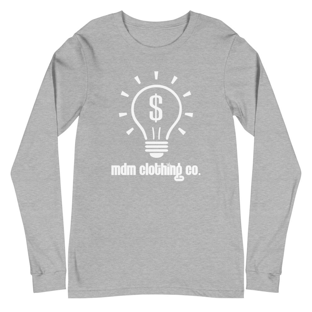 MDM Clothing Co. White Text Long Sleeve Tee