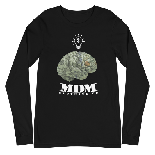 MDM Money On My Mind White Text Long Sleeve Tee