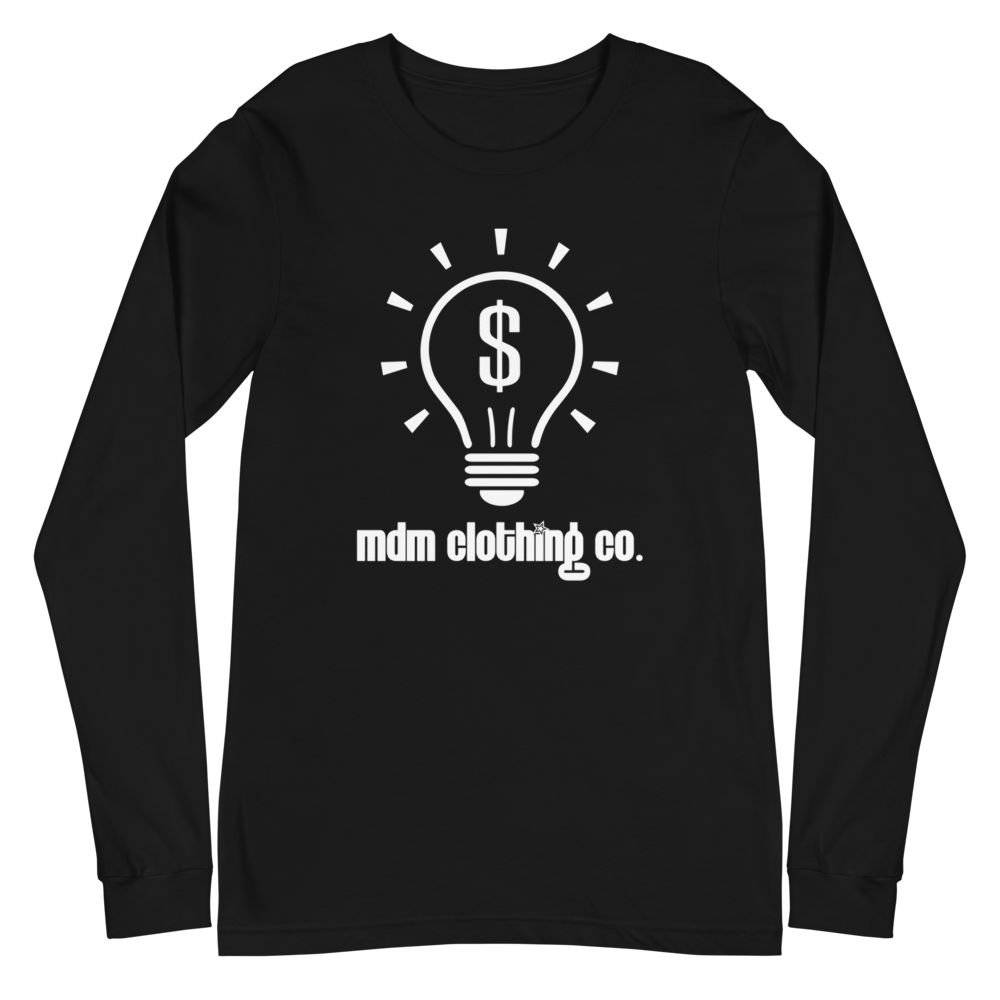 MDM Clothing Co. White Text Long Sleeve Tee