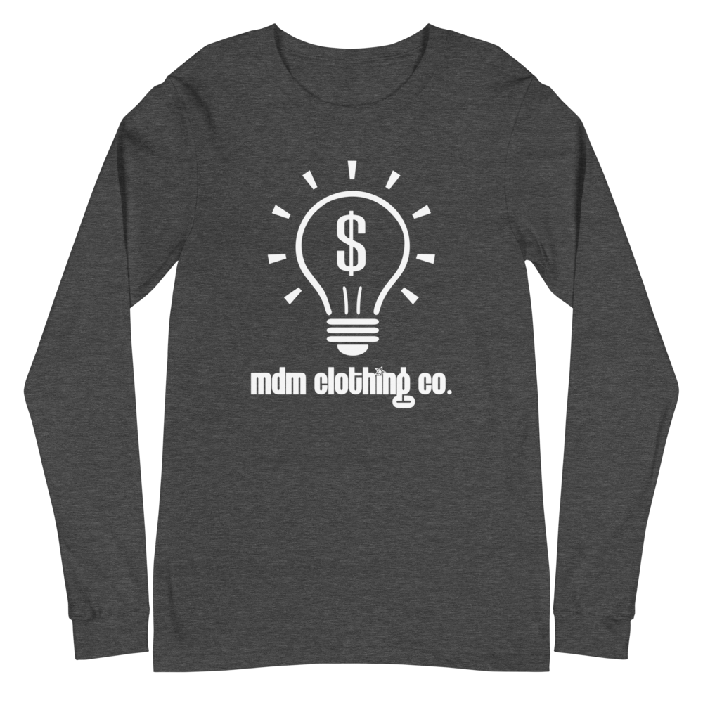 MDM Clothing Co. White Text Long Sleeve Tee