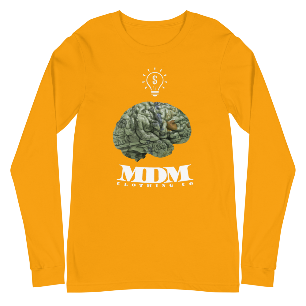 MDM Money On My Mind White Text Long Sleeve Tee