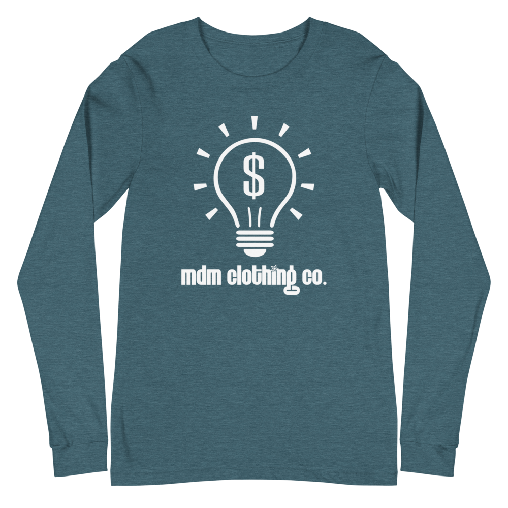 MDM Clothing Co. White Text Long Sleeve Tee