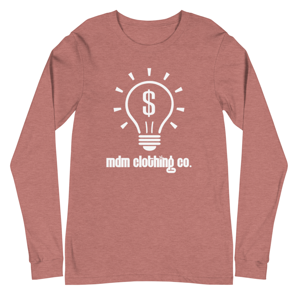 MDM Clothing Co. White Text Long Sleeve Tee