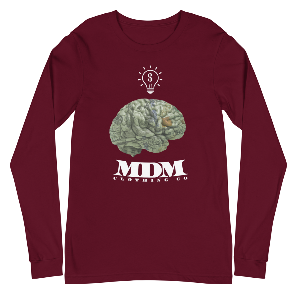 MDM Money On My Mind White Text Long Sleeve Tee