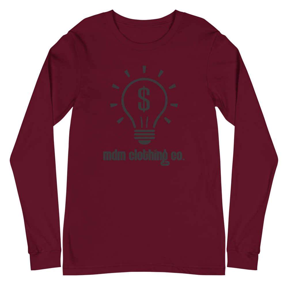 MDM Clothing Co. Black Text Long Sleeve Tee