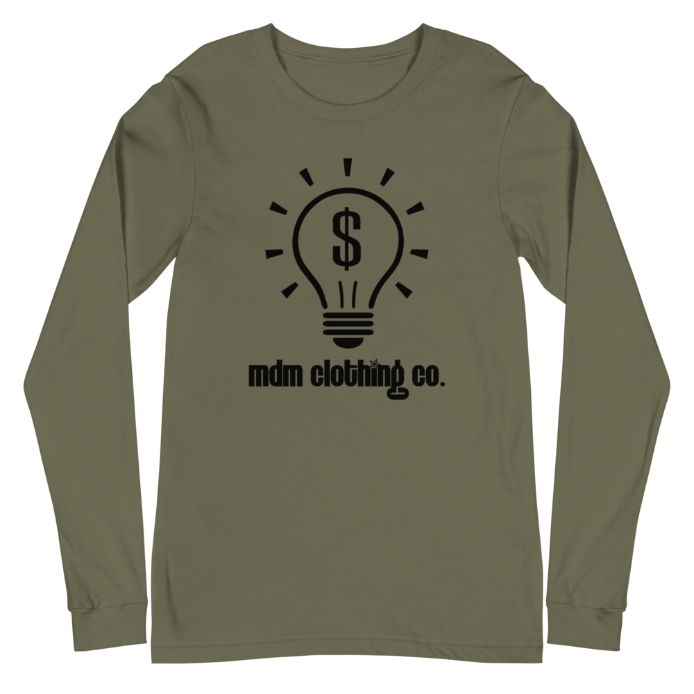 MDM Clothing Co. Black Text Long Sleeve Tee