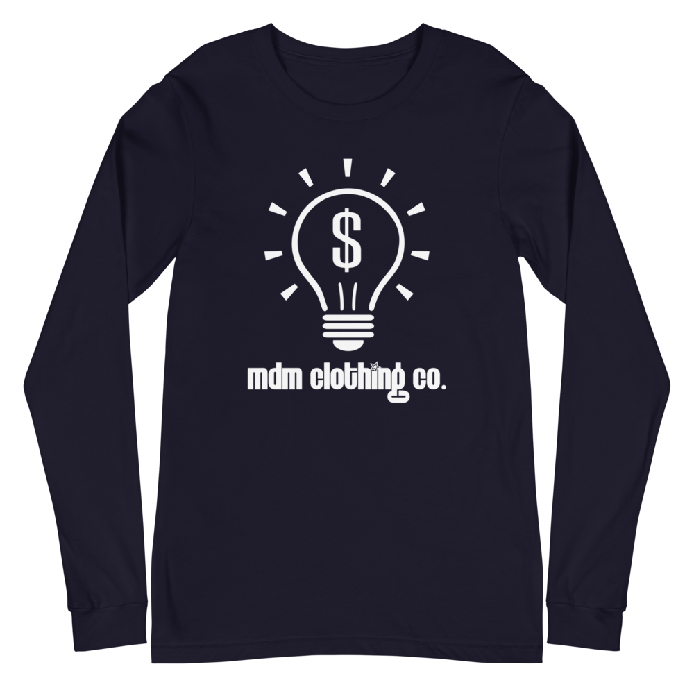 MDM Clothing Co. White Text Long Sleeve Tee