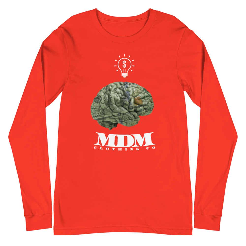 MDM Money On My Mind White Text Long Sleeve Tee