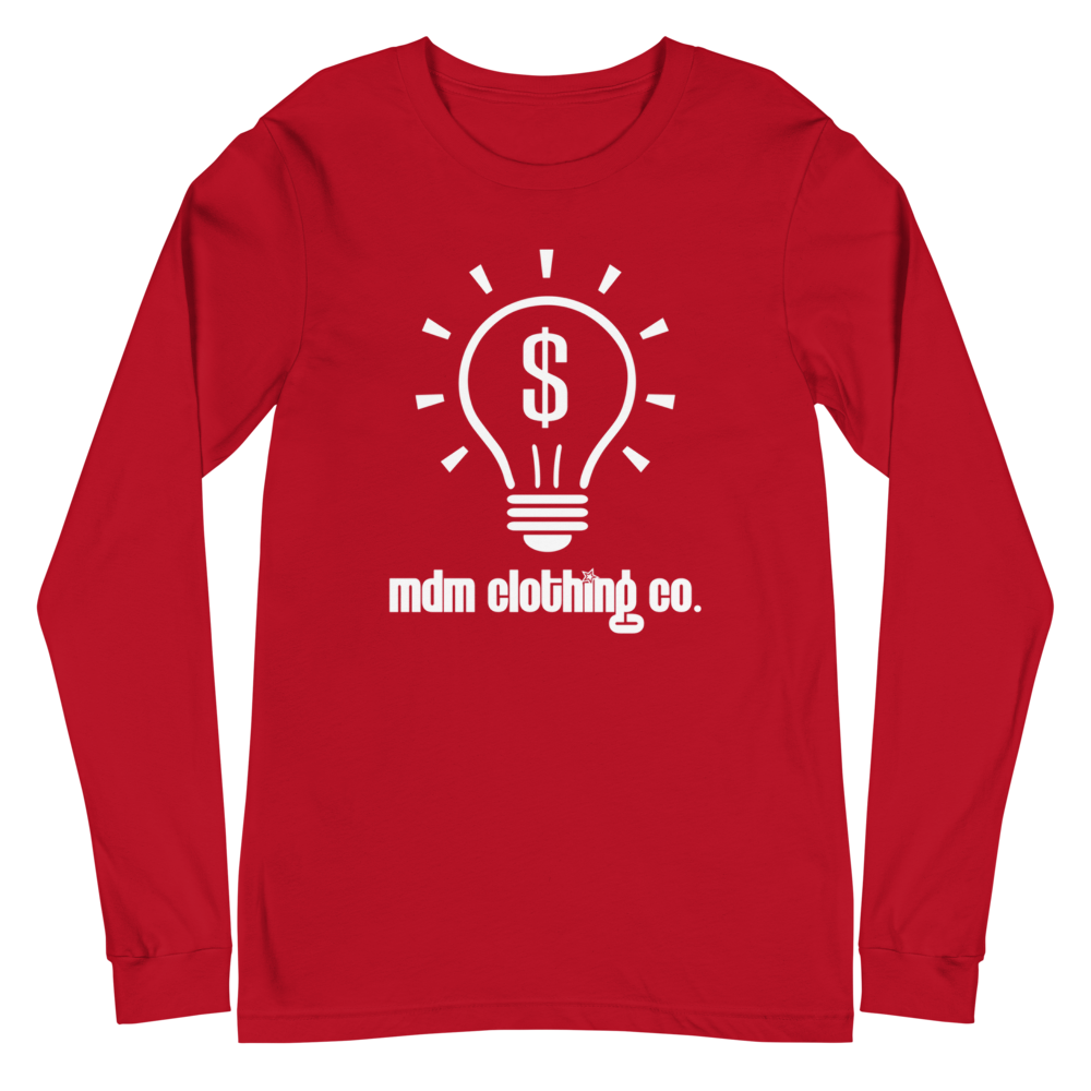 MDM Clothing Co. White Text Long Sleeve Tee