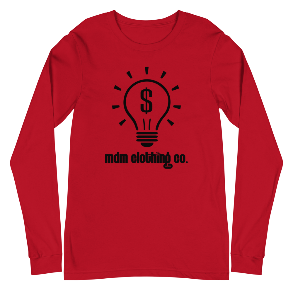 MDM Clothing Co. Black Text Long Sleeve Tee