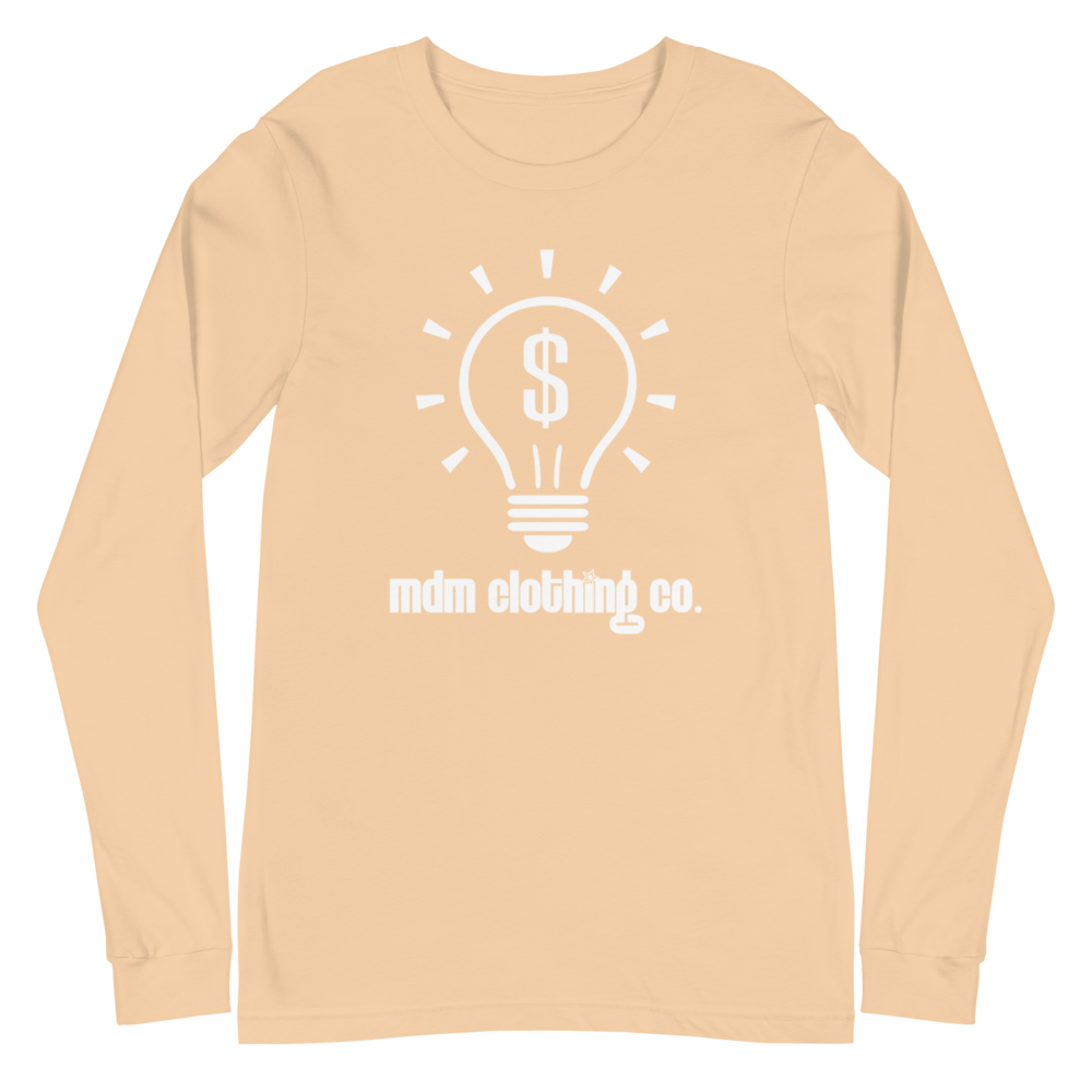 MDM Clothing Co. White Text Long Sleeve Tee