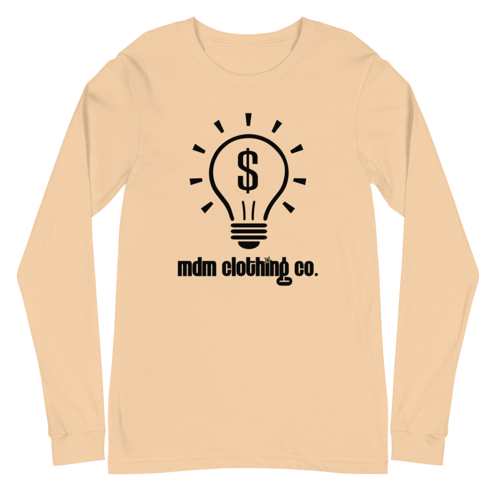 MDM Clothing Co. Black Text Long Sleeve Tee