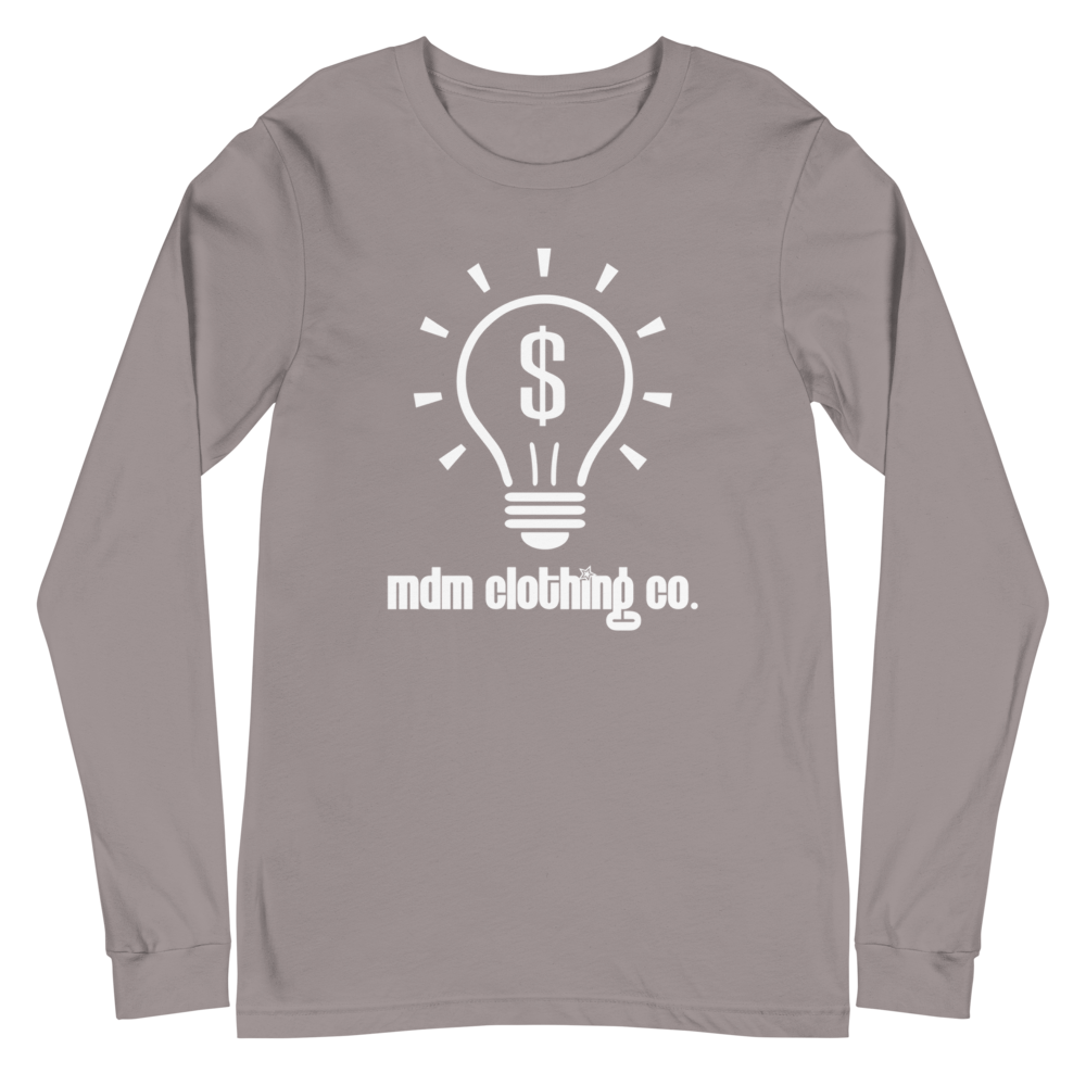 MDM Clothing Co. White Text Long Sleeve Tee