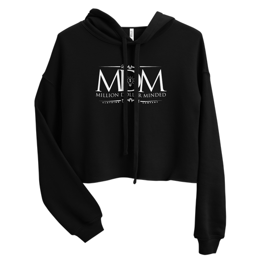 MDM Classy White Text Crop Hoodie