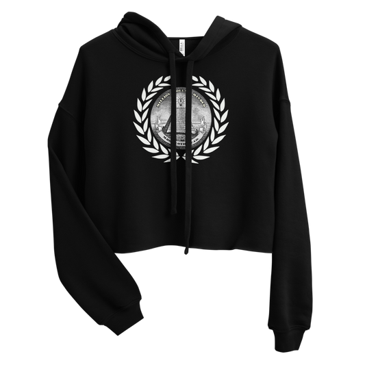 Great Seal White Text Crop Hoodie