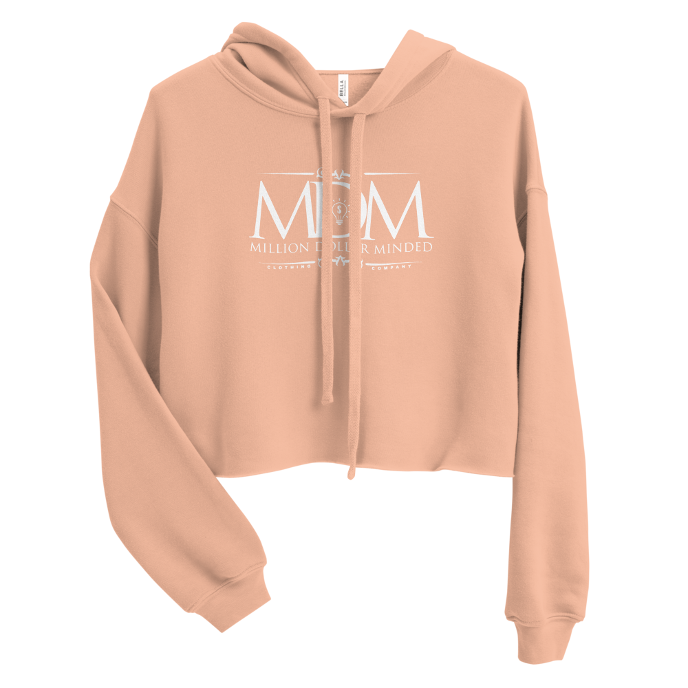 MDM Classy White Text Crop Hoodie
