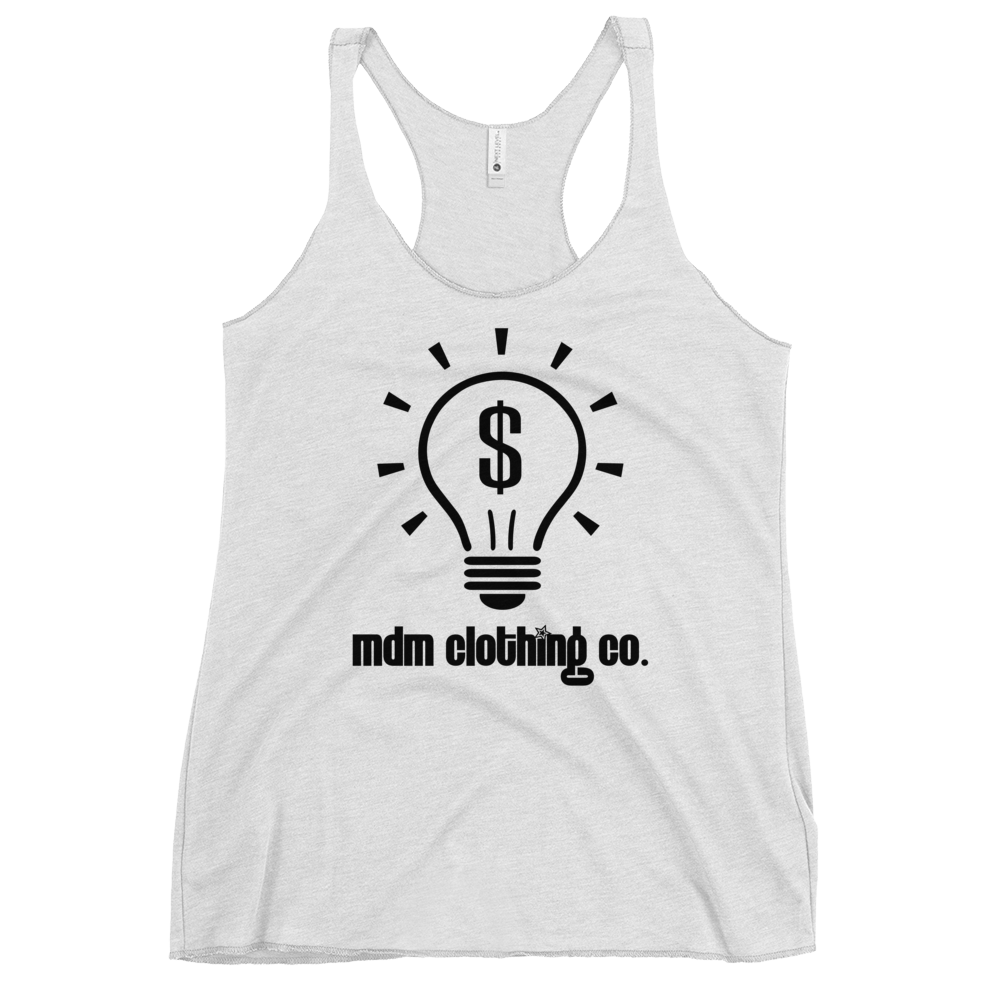 MDM Clothing Co. Black Text Women's Racerback Tank Top
