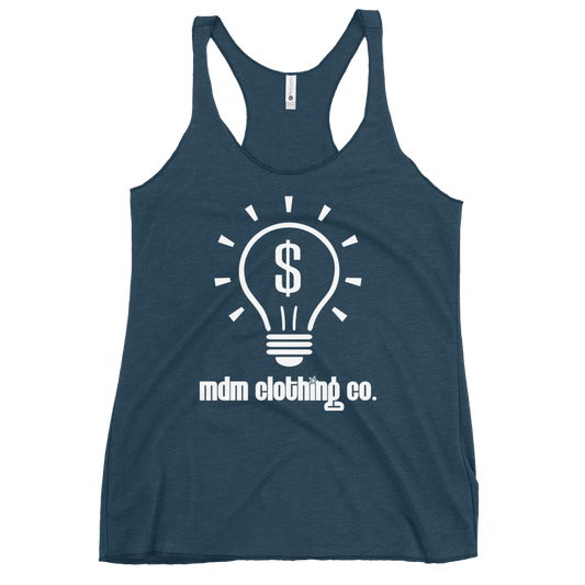 MDM Clothing Co. White Text Women's Racerback Tank Top