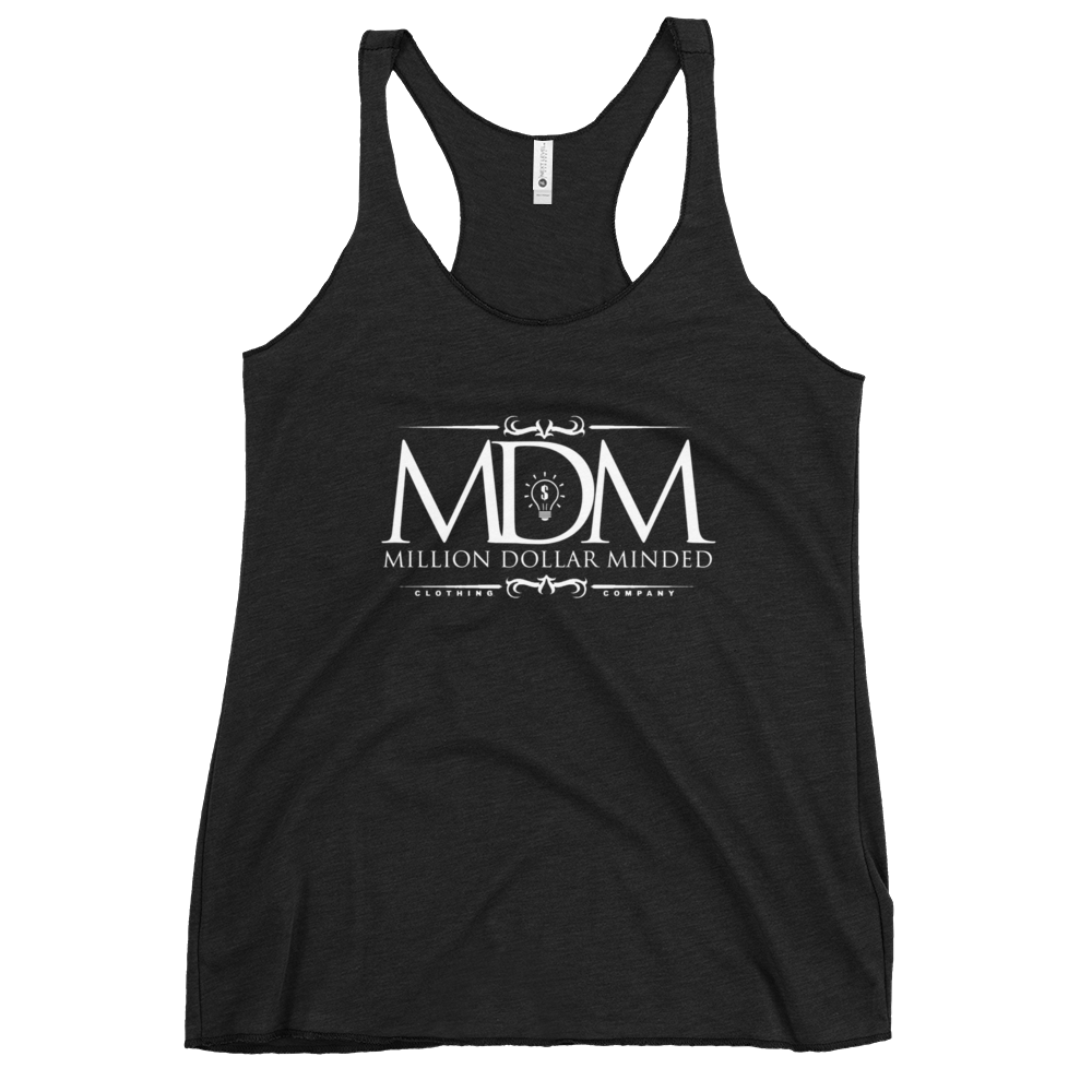 MDM Classy White Text Women's Racerback Tank Top