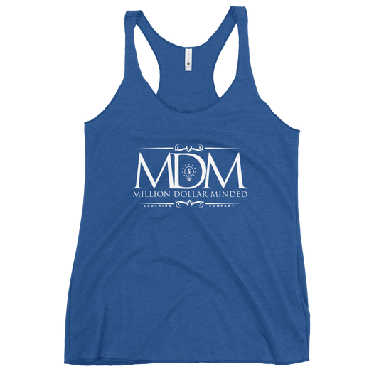 MDM Classy White Text Women's Racerback Tank Top