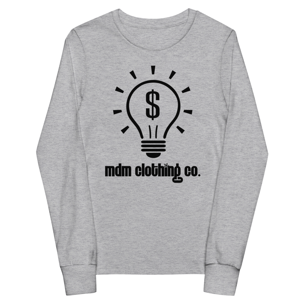 MDM Clothing Co. Black Text Kid's Long Sleeve Tee