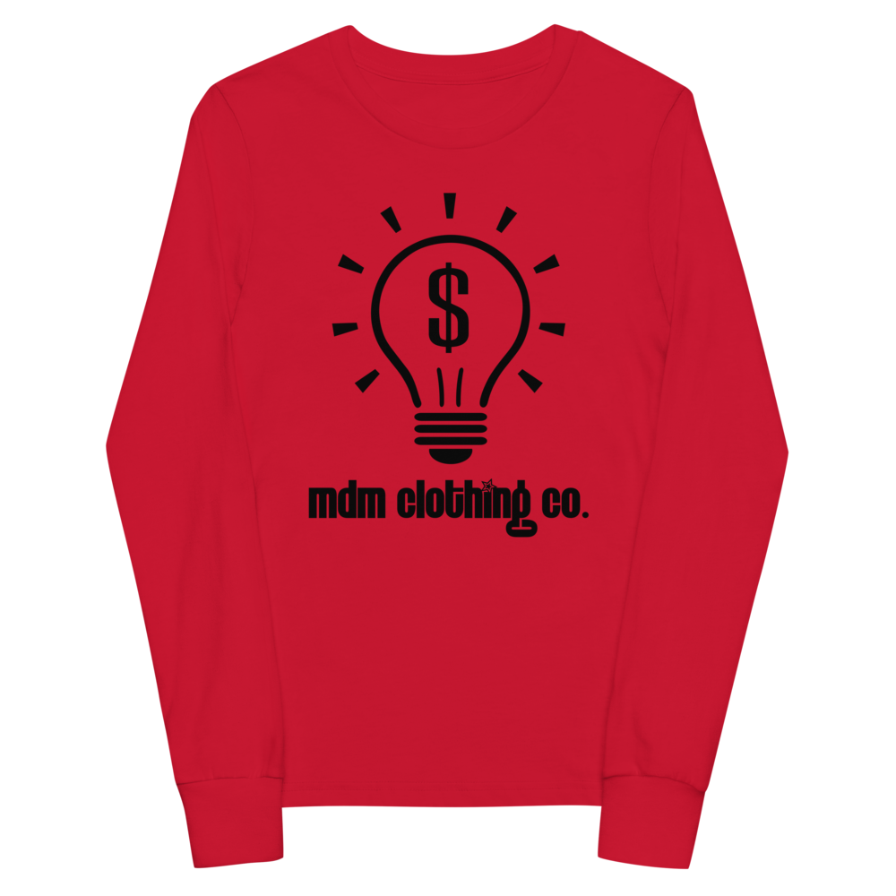 MDM Clothing Co. Black Text Kid's Long Sleeve Tee