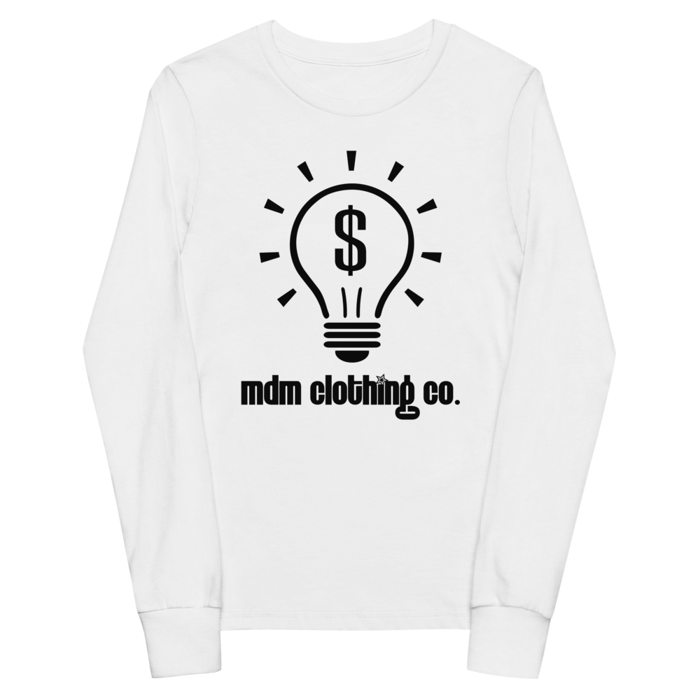 MDM Clothing Co. Black Text Kid's Long Sleeve Tee