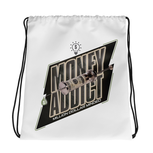 Money Addict Drawstring Bag
